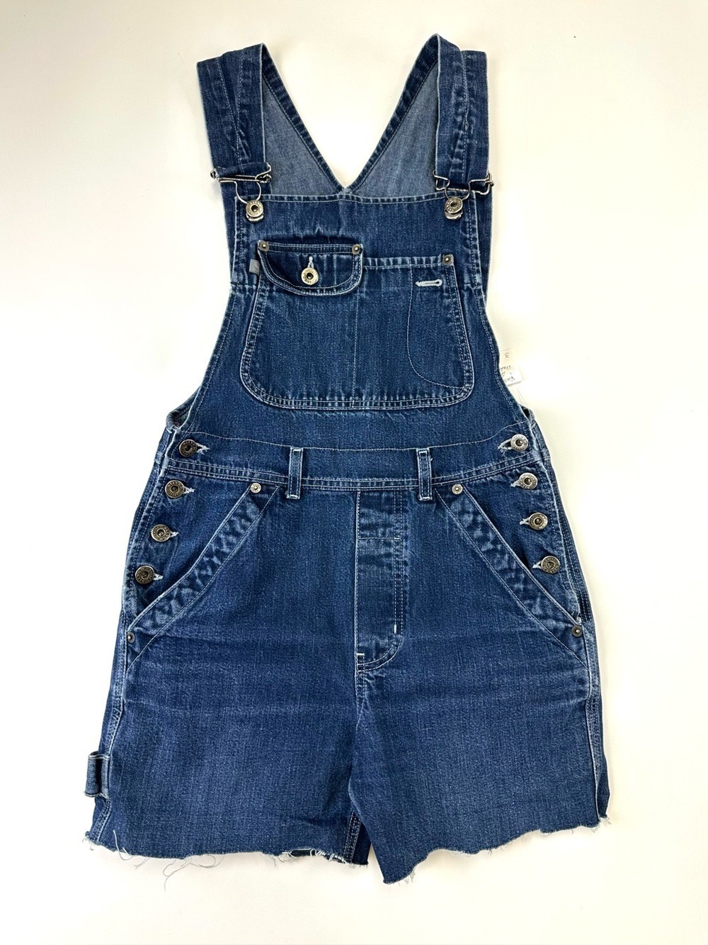 Silver Vintage Denim Shortalls Made in Canada 100% Cotton Carpenter Overalls XS